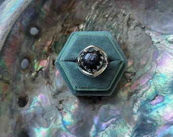 Hypersthene and Spinel Ring - size 7
