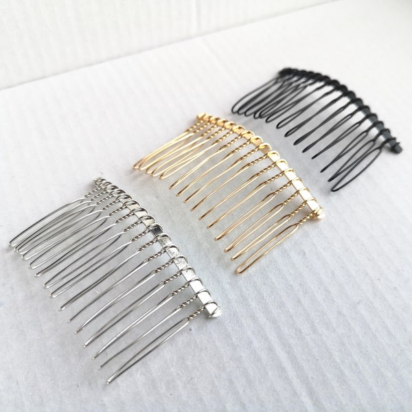 15 Tooth Metal Hair Comb,Wedding Bridal Veil Comb,DIY Accessories,Black/Gold/Silver/Metal Comb