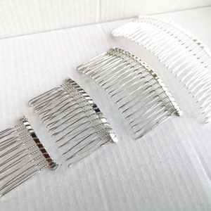 Peineta de metal para el cabello, peine para velo de novia, peine DIY, peine negro/dorado/plateado/metálico