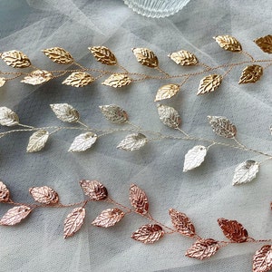 Vintage Bride Braided Headpiece,Wedding Accessories,Metal leaf vine hairband,Bridesmaid headband,Rose gold headpiece,Silver Party headband