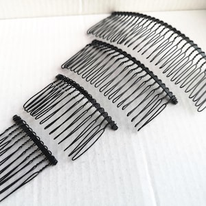 Black Metal Veil Comb,Bridal Hair Comb,Wedding Accessorie,DIY Veil Comb,Short/Long Metal Comb