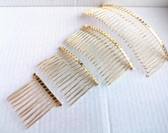 Gouden metalen haarkam, bruidssluierkam, bruiloftaccessorie, doe-het-zelf sluierkam, korte/lange metalen kam