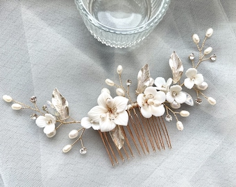 Bridal Vintage Floral Hair Comb,Wedding rhinestone braired headpiece,Pearl Bridesmaid hairband,Metal headband,Party Accessory,Gift for her