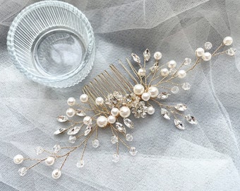 Bridal Vintage Pearl rhinestone hair comb,Bridesmaid headband,Wedding crystal hair Accessories,Metal braired headband,Silver Party gift