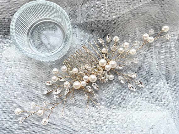 Bridal Vintage Pearl Rhinestone Hair Comb,bridesmaid  display picture 1