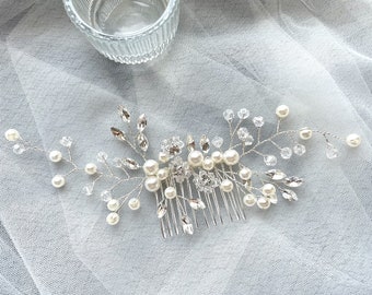 Bridal Pearl braired hairband,Silver Vintage crystal Haircomb,Wedding rhinestone accessory,Bridesmaid headband, Rose gold metal headband