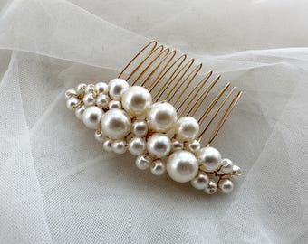 Pearl Bridal Comb,Mini Hair Comb,Pearl Hair Pin,Wedding Accessories,Bridal Hair Pins,Handmade Braided Hair Comb,Pearl Hair Pin,Gifts For Her