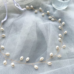 Bride Vintage Pearl hair Vine Headband,Wedding accessories,Bridesmaid headband,Metal Braided Hairband,Party headpiece.Flower girl headband