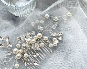 Wedding Rhinestone hair comb,Crystal hair Accessories,Bridal veil,Vintage Pearl veil,Bridesmaid headband,Metal Braired headband,Party gift