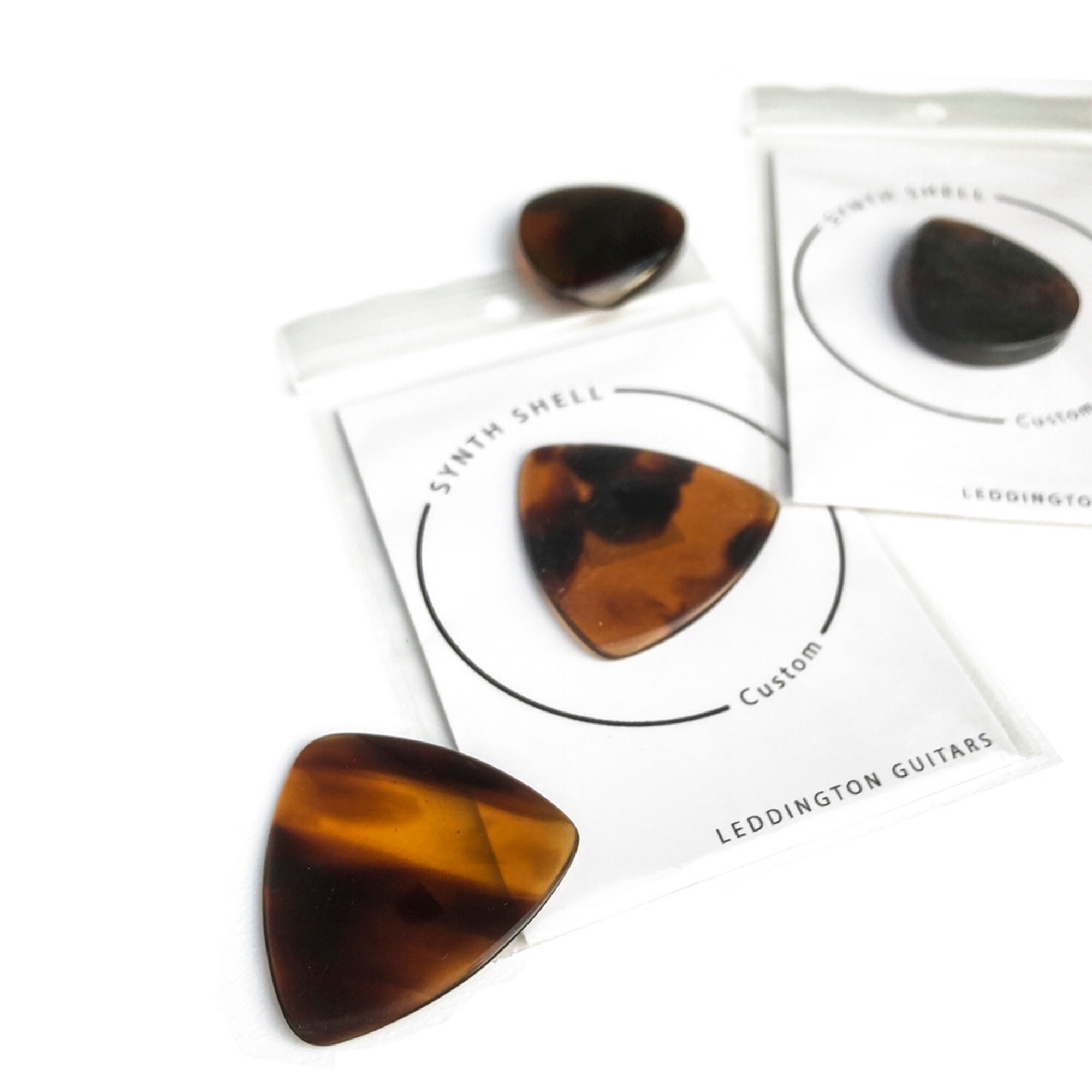 Synth Shell Handmade Guitar Pick, Teardrop, Faux Tortoiseshell ...