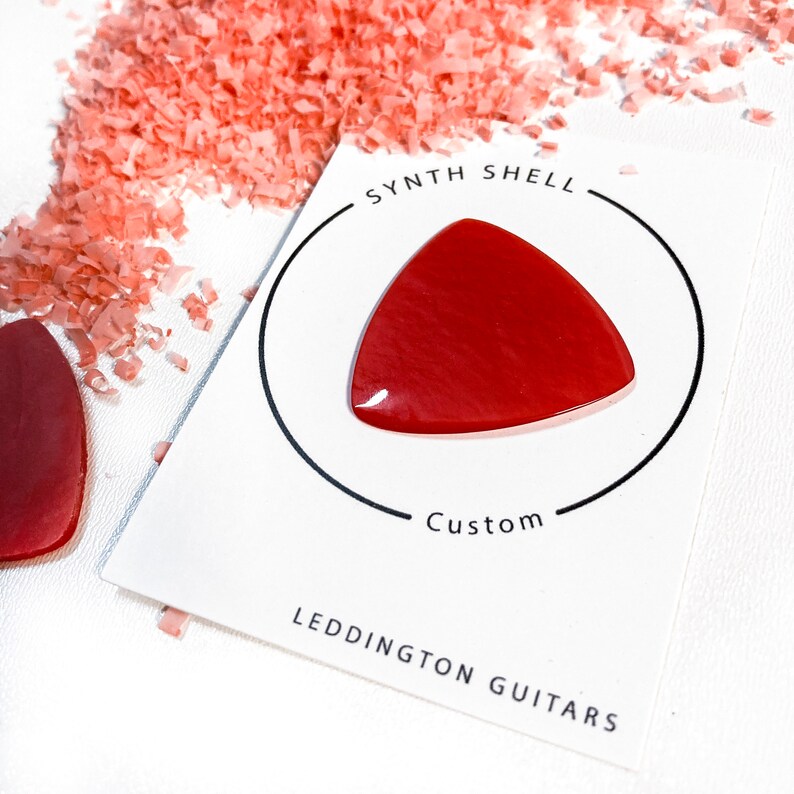 Red Synth Shell Handmade Guitar Pick Large Triangle - Etsy