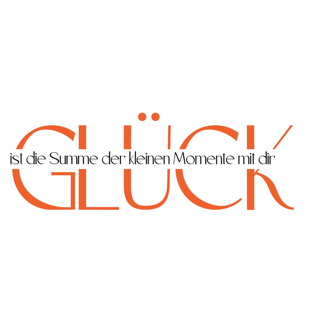 Plotterdatei Glück ist die Summe der kleinen Momente mit dir SVG DXF