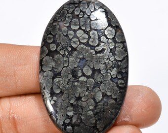 Rare Marcasite Gemstone 100% Natural Marcasite Agate Cabochon Oval Shape Marcasite Loose Gemstone For Making Jewelry 45X28X5mm 82Ct. CE-4637