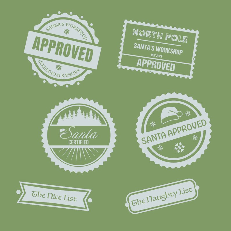 Santa Christmas Approved Stamp Svgs Pngs/santas Workshop Svg/xmas ...