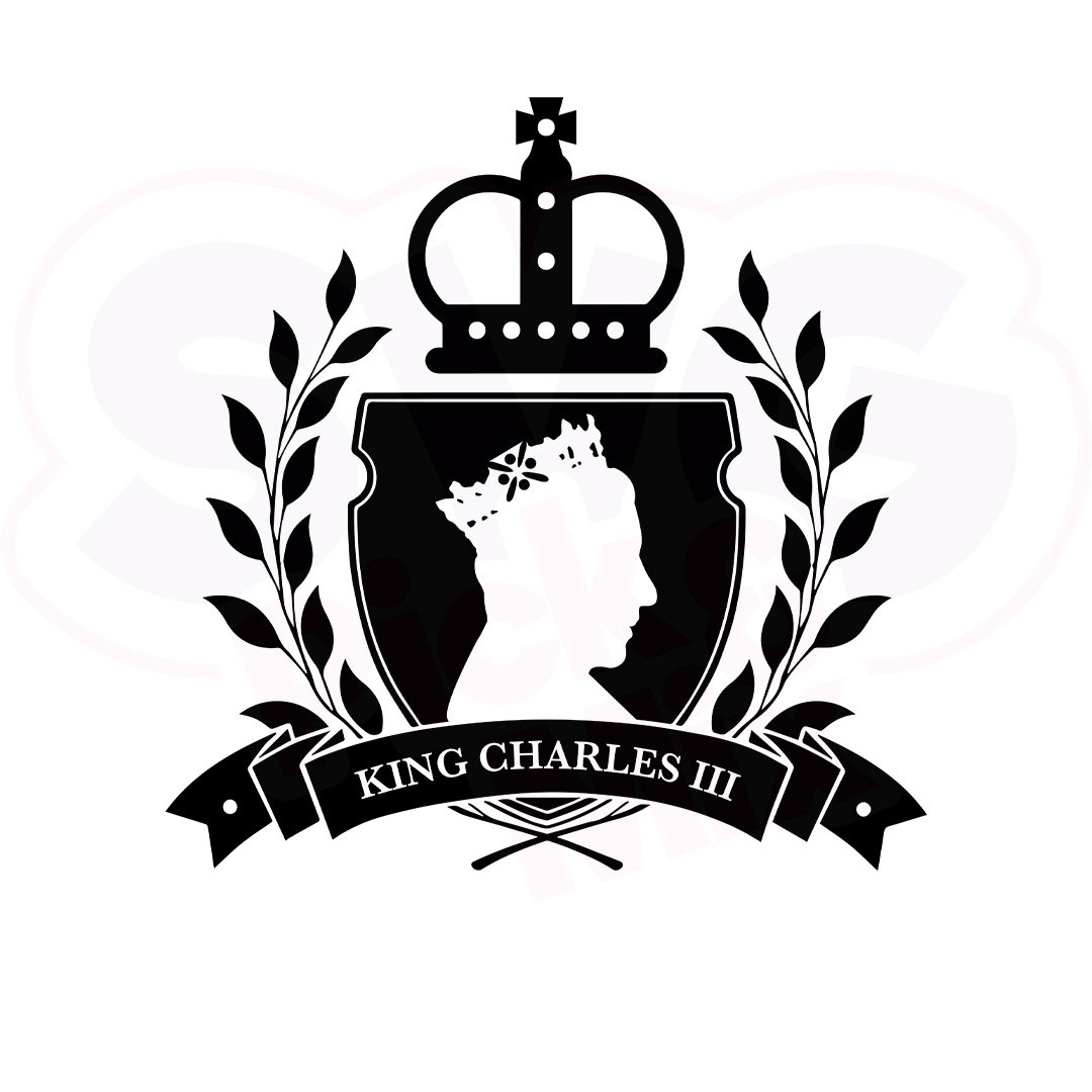 King Charles III Emblem Logo Design SVG PNG United Kingdom King modern-emblem-logo-design