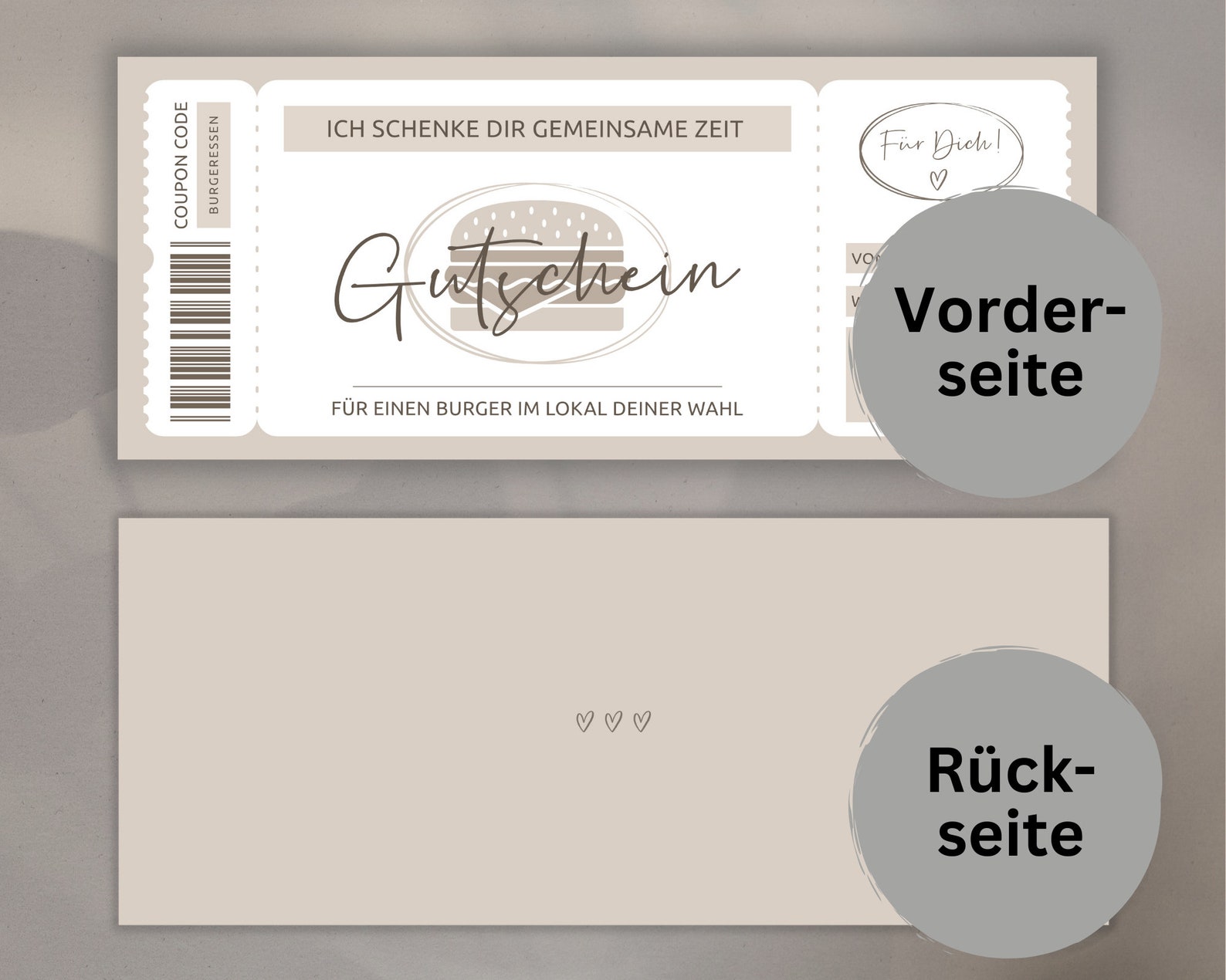 Gutschein Burger Essen | Vorlage editierbar | Ausdrucken ...