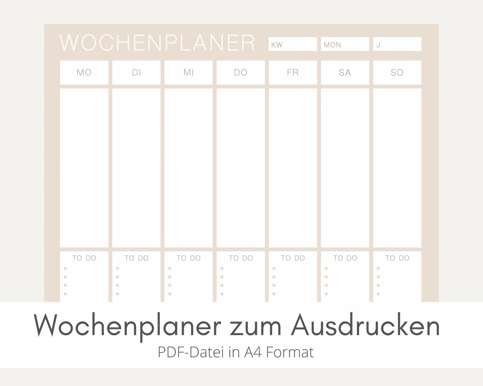 Wochenplaner Zum Ausdrucken Planer Für Alltag Arbeit Uni & | Etsy