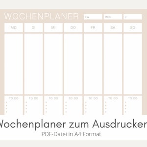 Printable Weekly Planner | Planner for everyday life, work, university & school | Digital file in A4 format | PDF document