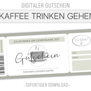 Vale Beber Café Go Green | Plantilla de vale para imprimir | Idea de regalo | Personalizable | Descargar