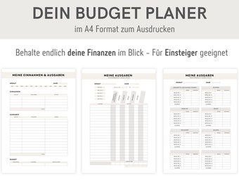Budget Planner Set | Household book with income and expenses | Monthly financial planner template for beginners | DOWNLOAD