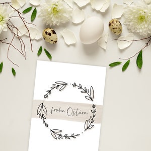 Set of 4 Easter cards to print out minimalist beige printable Easter cards Happy Easter A6 format PDF file download image 5