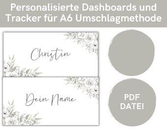 Personalized Dashboards and Trackers for A6 Envelope Method | Envelope Method in the Budget Binder | PDF file