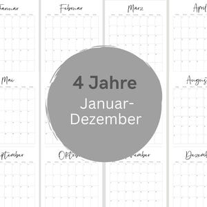 Printable calendar for 2025, 2026, 2027, and 2028 | Monthly planner | A4 format | Minimalist yearly planner to print | Download image 2