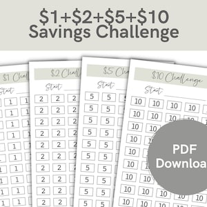 1 + 2 + 5 + 10 + 20 + 50 + 100 Dollar Savings Challenge| Envelope Savings Challenge | For A6 envelope method | PDF Download