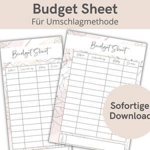Foglio di bilancio con disegno floreale | Copertina del budget | Tracker del metodo busta | Formato: A6 e busta con cerniera | Scarica PDF digitale