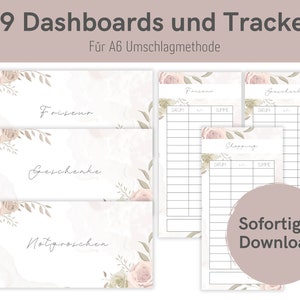 89 Dashboards (cover sheets) + Tracker for A6 envelopes | Envelope method in Budget Binder | Download