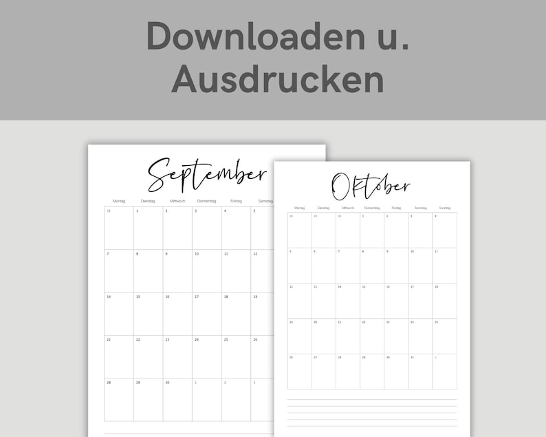 Printable calendar for 2025, 2026, 2027, and 2028 | Monthly planner | A4 format | Minimalist yearly planner to print | Download image 4