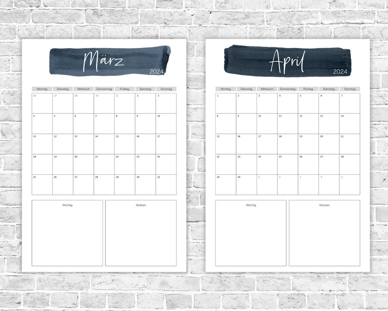 Printable Calendar 2024 | Monthly Planner 2024 | A4 Format | Minimalist ...
