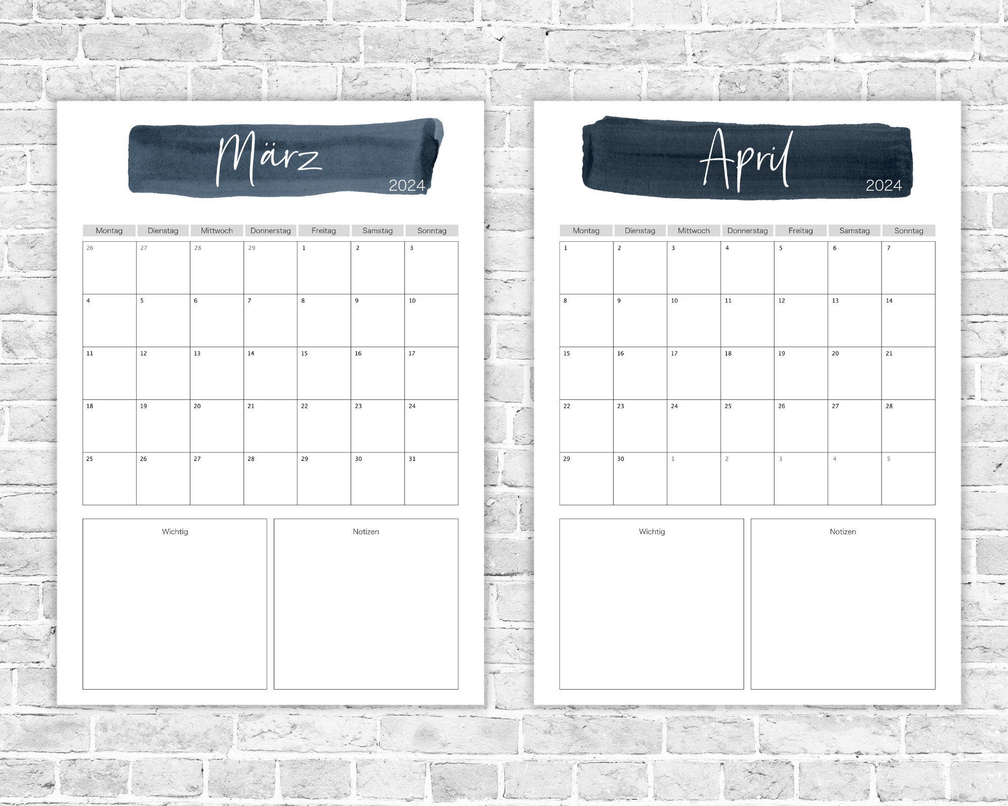 Printable Calendar 2024 | Monthly Planner 2024 | A4 Format | Minimalist ...