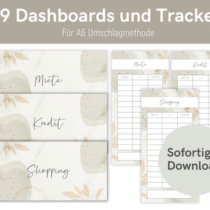 89 Dashboard (copertine) + Tracker per buste A6 | Metodo della busta nel raccoglitore di bilancio | Scaricamento