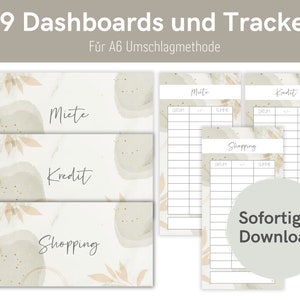 89 Dashboards (cover sheets) + Tracker for A6 envelopes | Envelope method in Budget Binder | Download