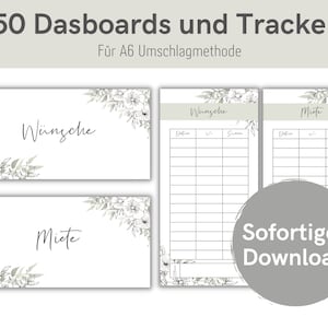 50 dashboards (cover sheets) + trackers with Mediterranean design for A6 envelopes. Envelope method in the Budget Binder | Digital PDF Download