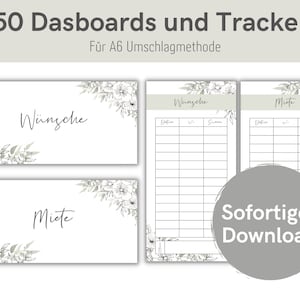 38 dashboards (cover pages) + tracker with Mediterranean design for A6 envelopes envelope method in budget binder | Digital PDF download