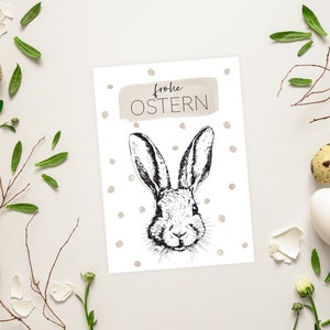 Set of 4 Easter cards to print out minimalist beige printable Easter cards Happy Easter A6 format PDF file download image 4