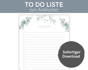 To-do list for printing or digital use in Goodnotes | A4 + A5 format | PDF file | Digital download