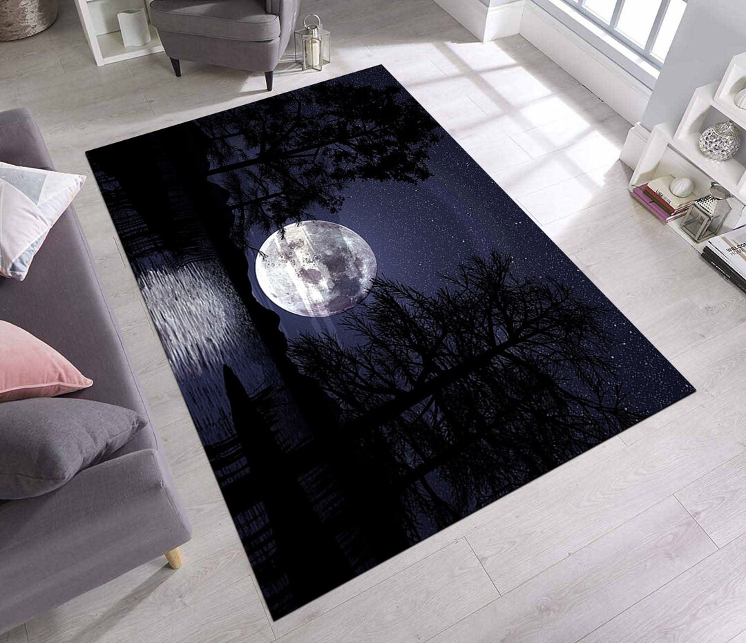 Full Moon Rugnight Pattern Rugmoon Patterned Rugstars Etsy
