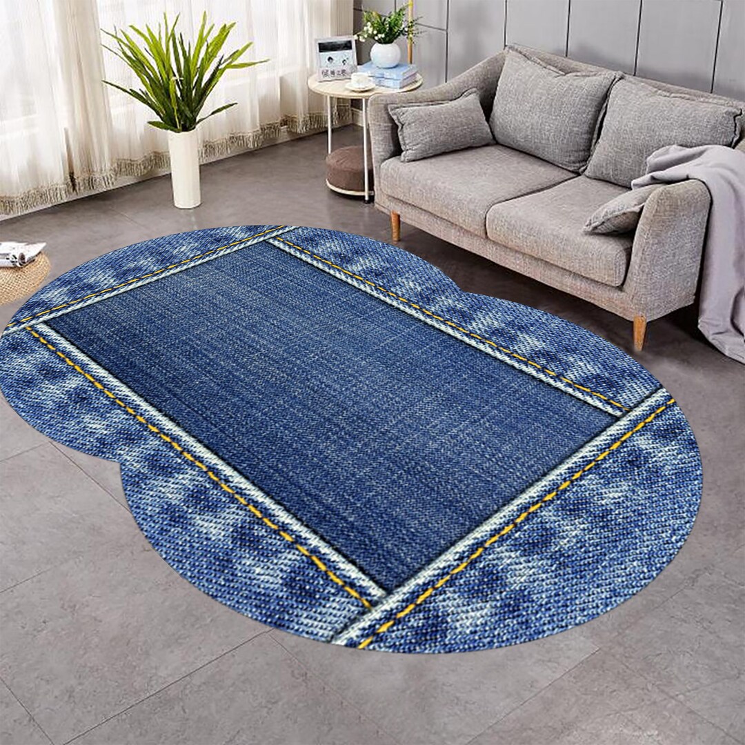 Denim Rug,jean Decor,blue Rug,blue Jean,geometric Rug,fantastic Rug ...