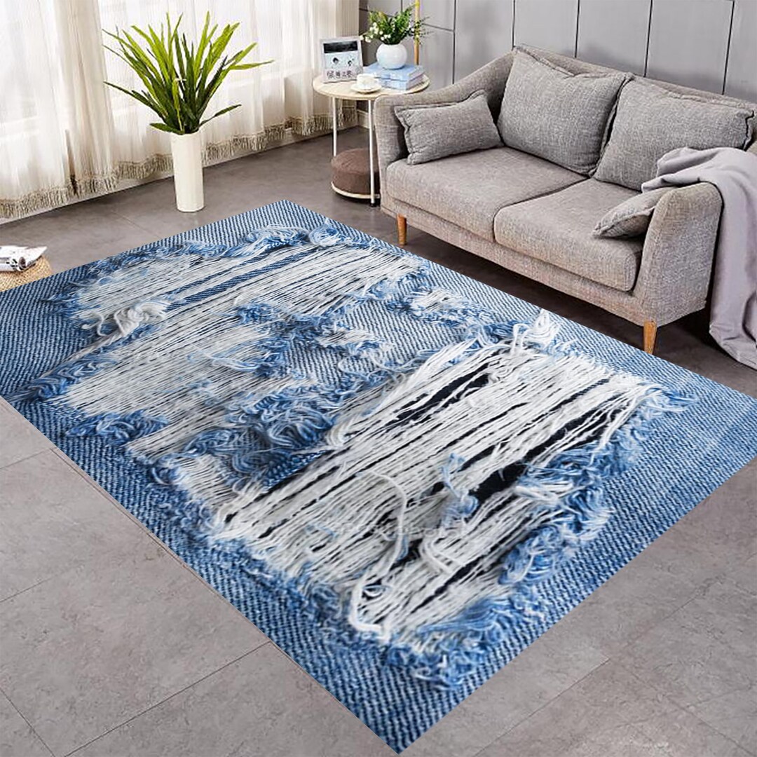 Jean Rug,fantastic Rug,blue Jean,denim Rug,jean Decor,blue Rug,soft Rug