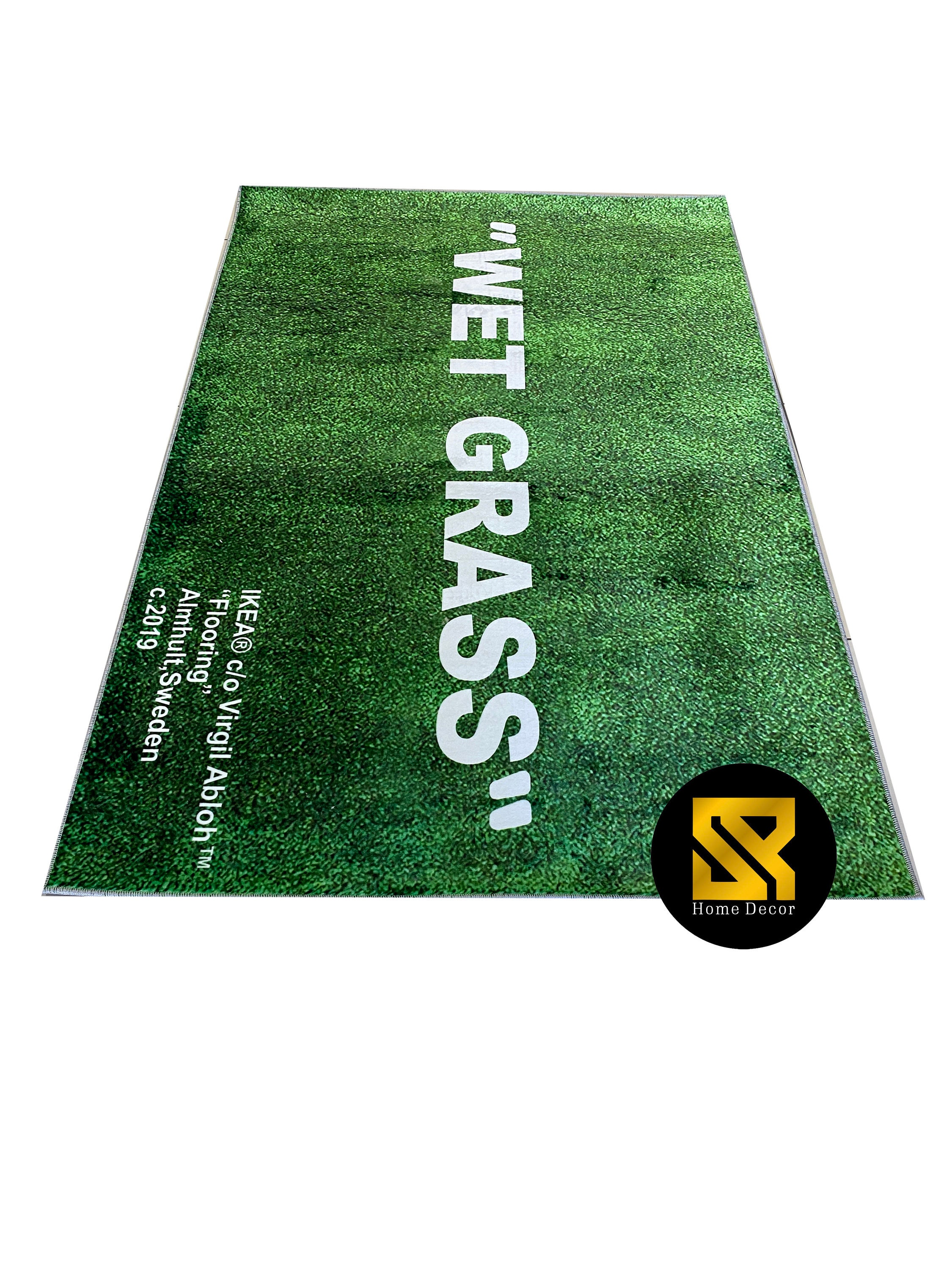 Wet-grassfantastic Ruggreen Decorgreen Rugwet Grass 