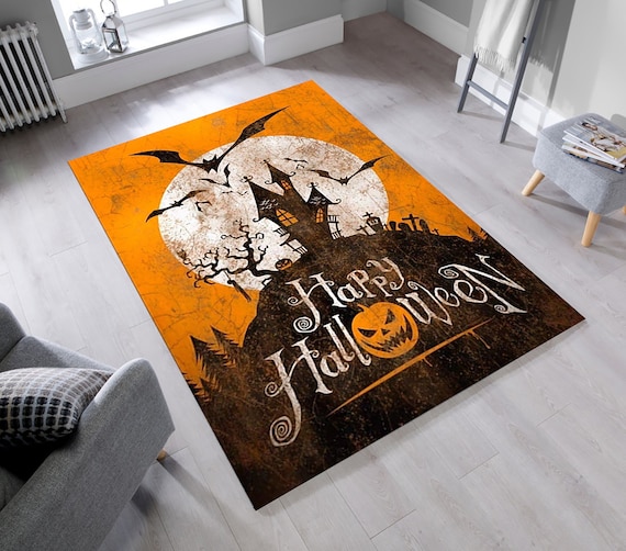 Happy Halloween,pumpkin Rug,halloween Gift Area Rug,halloween Rug,decorative  Rug,halloween,indoor Rug,entry Rug,home Decor Carpet,non Slip 