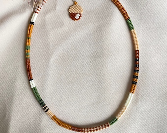 Miyuki Necklace, Handwoven Beaded Necklace