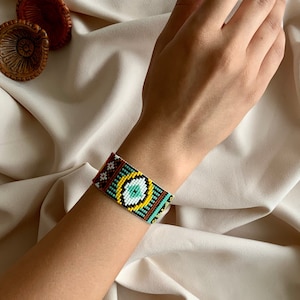 Colourful Eye Patterned Miyuki Beaded Bracelet