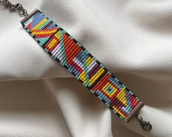 Colorful Beaded Bracelet, Loom Miyuki Bracelet