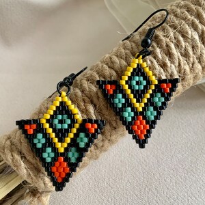 Colorful Miyuki Beaded Handwoven Earrings