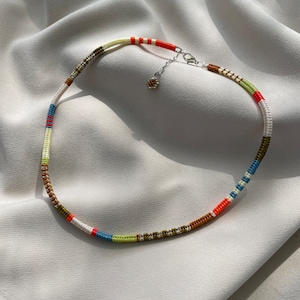 Colorful Miyuki Beaded Necklace, Handwoven Jewelry Beaded Necklace