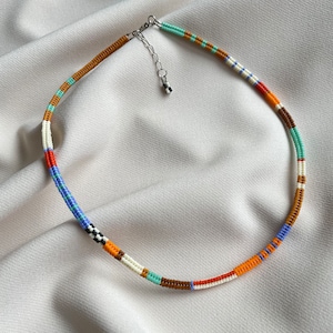 Colourful Miyuki Beaded Necklace, Handwoven Necklace